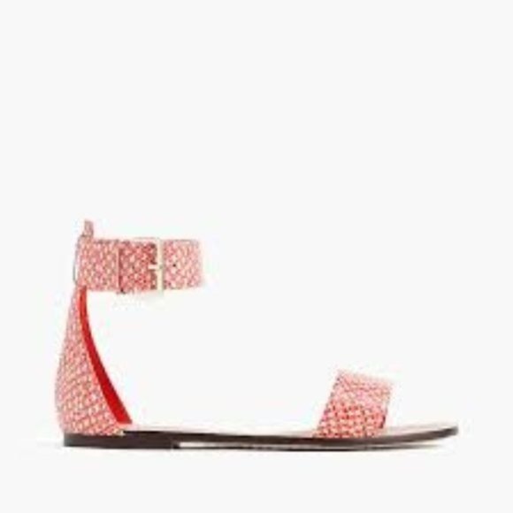 J.Crew Snake Skin Print Ankle Strap Leather Sandals Size 7 - Picture 2 of 13